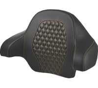 Saddlemen Tour Pack Backrest Pad - Honeycomb - Gold Stitching - FL '14-'24