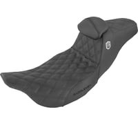 Saddlemen Pro Series SDC Performance Seat - with Backrest - Lattice Stitch/Lumbar Gripper - FL '08-'23