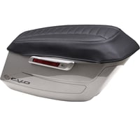 Mustang Deluxe Saddlebag Lid Coers - Black w/ Gunmetal Stitch - Touring