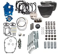 S&S Cycle 132" Power Pack - 550 Chain Drive - Water Cooled - Wrinkle Black w/Highlight Fins - M8