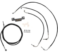 La choppers Handlebar Cable/Brake Line Kit - 15" - 17" Ape Hanger Handlebars - Black Vinyl