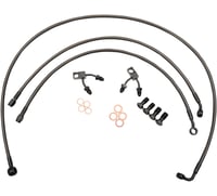 La choppers Brake Lines - 12" - 14" Ape Hanger Handlebars - Midnight