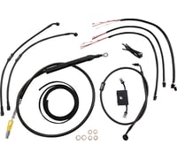 La choppers Handlebar Cable/Brake Line Kit - Quick Connect - Complete - 18" - 20" Handlebars - Midnight