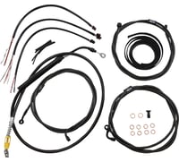 La choppers Handlebar Cable/Brake Line Kit - Complete - 15" - 17" Handlebars - Midnight
