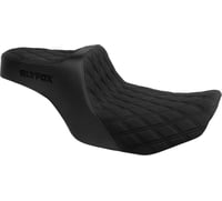 Slyfox High Noon Seat - Double Diamond - Black Logo - Black Stitch - FLH/FLT '23-'25
