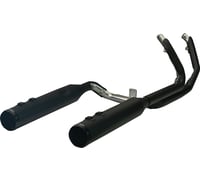 Khrome werks 2-into-2 Dominator Exhaust System with 4-1/2" Mufflers - Black with Race Tip - M8 