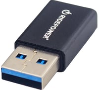 Ridepower Male USB to Female USB-C Adapter - Power - Compact - Black