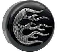 Drag specialties Horn Cover - Black with Chrome Flame