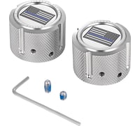 Figurati designs Axle Nut Cover - Front - Stainless Steel - Blue Line Flag - Silver