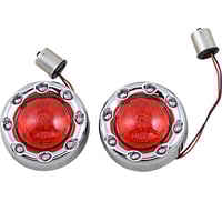 Custom dynamics Bullet Turn Signal 1156 - Chrome - Red Lens