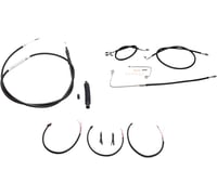 La choppers Handlebar Cable/Brake Line Kit - Complete - 12" - 14" Handlebars - Black Vinyl
