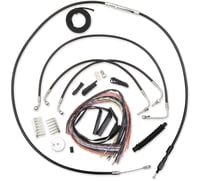 La choppers Handlebar Cable/Brake Line Kit - Complete - 12" - 14" Handlebars - Black Vinyl