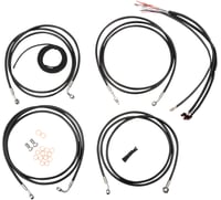La choppers Handlebar Cable/Brake Line Kit - Complete - 15" - 17" Handlebars - Black Vinyl