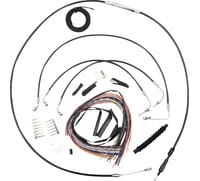 La choppers Handlebar Cable/Brake Line Kit - Quick Connect - Complete - 12" - 14" Handlebars - Black
