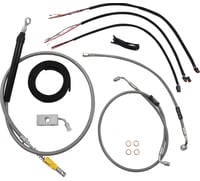 La choppers Handlebar Cable/Brake Line Kit - Quick Connect - Complete - 15" - 17" Handlebars - Stainless
