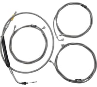 La choppers Handlebar Cable/Brake Line Kit - Stock Ape Hanger Handlebars - Stainless Steel