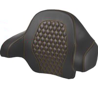 Saddlemen Tour Pack Backrest Pad - Honeycomb - Orange Stitching - FL '14-'24