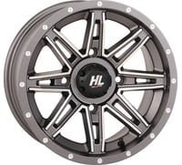 High lifter Wheel - HL22 - Front/Rear - Gun Metal Gray w/Machined - 14x7 - 4/137 - 4+3 (+10 mm)