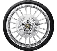 Coastal moto Atlantic Front Wheel (21"/Chrome)/Rotors (11.8")/Dunlop Tire (130/60B21)