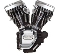 S&s cycle T143 Long Block Engine - Wrinkle Black and Chrome - Dyna