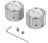 Figurati designs Axle Nut Cover - Front - Stainless Steel - Figurati Designs Logo - Silver