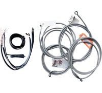 La choppers Handlebar Cable/Brake Line Kit - Complete - 12" - 14" Handlebars - Stainless