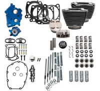 S&S Cycle 132" Power Pack - 550 Chain Drive - Water Cooled - Black Granite w/Highlight Fins - M8