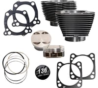 S&S Cycle 136" Cylinder Kit - 4.625" Stroke - Black Granite w/Highlighted Fins - M8