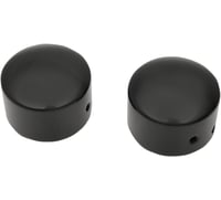 Drag specialties Axle Caps - Black - Front