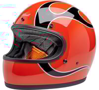 Biltwell Gringo Helmet   Flames   Competition Orange 