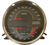 Drag specialties Electronic Speedometer/Tachometer - Stock Look - 220 KPH/8000 rpm