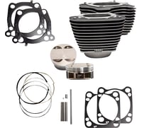 S&S Cycle Cylinder Kit - 4.625" Stroke - Wrinkle Black w/Highlights - M8