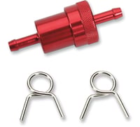 Emgo Anodized Aluminum Fuel Filter - Red - 1/4"