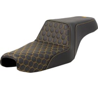 Saddlemen Step-Up Seat - Honeycomb - Gold Stitching - 3.3 Gal Tank - Sportster '04-'22