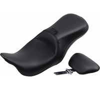 Le pera Outcast Seat - 2-Up - With Backrest - Smooth - Black - FL '08-'23