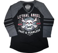 Lethal Threat Women's Fast & Fearless Raglan Sleeve Shirt Black/Gray 