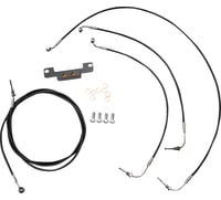 La choppers Handlebar Cable/Brake Line Kit - Stock Ape Hanger Handlebars - Black Vinyl