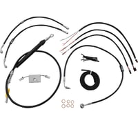 La choppers Handlebar Cable/Brake Line Kit - Quick Connect - Complete - 12" - 14" Handlebars - Black