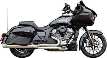 S&S Cycle 2-into-1 Qualifier Exhaust System - Brushed Stainless Steel - Race Only - Indian with PowerPlus