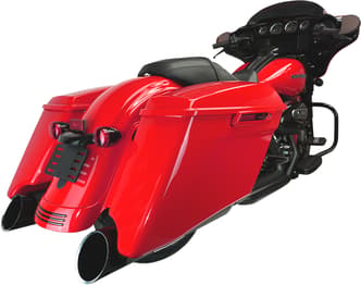 Khrome werks 4.5" Mufflers for Touring - Black with Edge