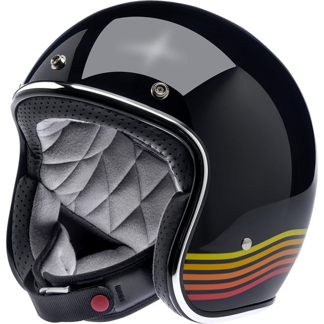 Biltwell Bonanza Helmet - Gloss Black Spectrum - XS Biltwell Bonanza Helmet - Gloss Black Spectrum - XS