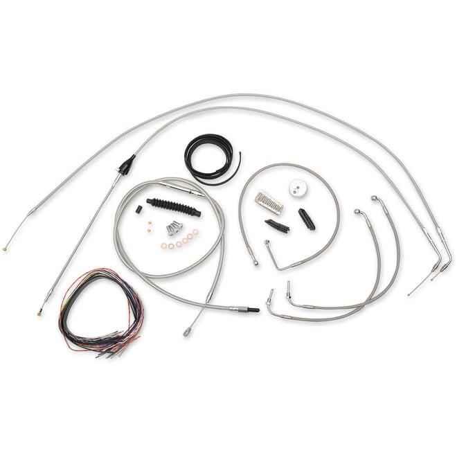 La choppers Handlebar Cable/Brake Line Kit - Complete - 12" - 14" Handlebars - Stainless La choppers Handlebar Cable/Brake Line Kit - Complete - 12" - 14" Handlebars - Stainless