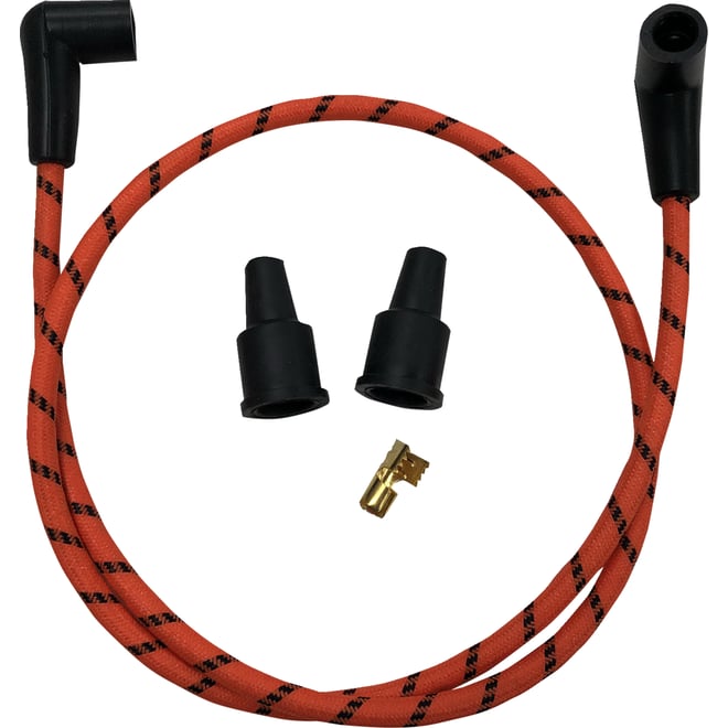 Drag specialties Plug Wires - Braided - Orange/Black