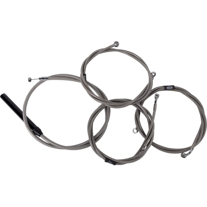 La choppers Handlebar Cable/Brake Line Kit - Complete - 15" - 17" Handlebars - Stainless La choppers Handlebar Cable/Brake Line Kit - Complete - 15" - 17" Handlebars - Stainless