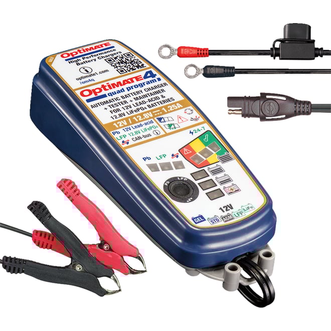 Tecmate Battery Charger/Maintainer - OptiMate™ 4 - Quad Program Tecmate Battery Charger/Maintainer - OptiMate™ 4 - Quad Program
