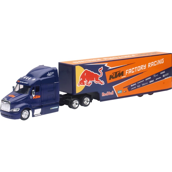 New ray toys Peterbilt Red Bull KTM Race Team Truck - 1:43 Scale - Blue/Orange