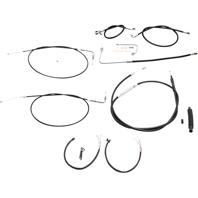 La choppers Handlebar Cable/Brake Line Kit - Complete - 15" - 17" Handlebars - Black Vinyl La choppers Handlebar Cable/Brake Line Kit - Complete - 15" - 17" Handlebars - Black Vinyl