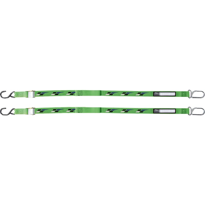 Factory effex Tie-Downs - Black/Green - Kawasaki