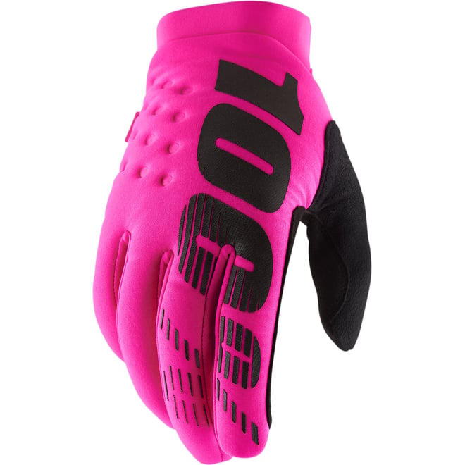 100% Brisker Gloves Neon Pink 