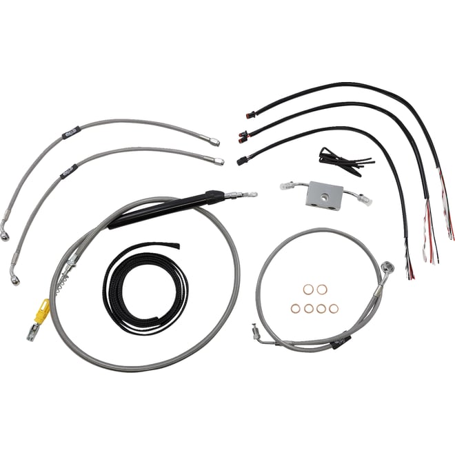 La choppers Handlebar Cable/Brake Line Kit - Quick Connect - Complete - 15" - 17" Handlebars - Stainless La choppers Handlebar Cable/Brake Line Kit - Quick Connect - Complete - 15" - 17" Handlebars - Stainless
